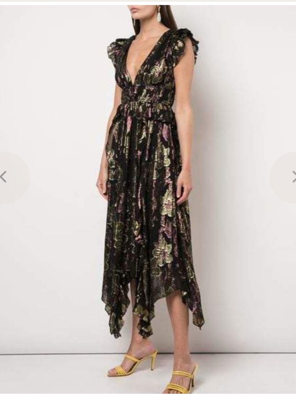 Ulla Johnson Nerissa Dress
Black Floral High-Low Ruffle Midi Dress - Picture 9 of 13